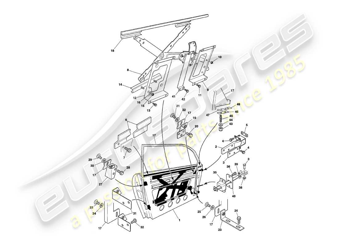 a part diagram from the aston martin v8 coupe (2000) parts catalogue