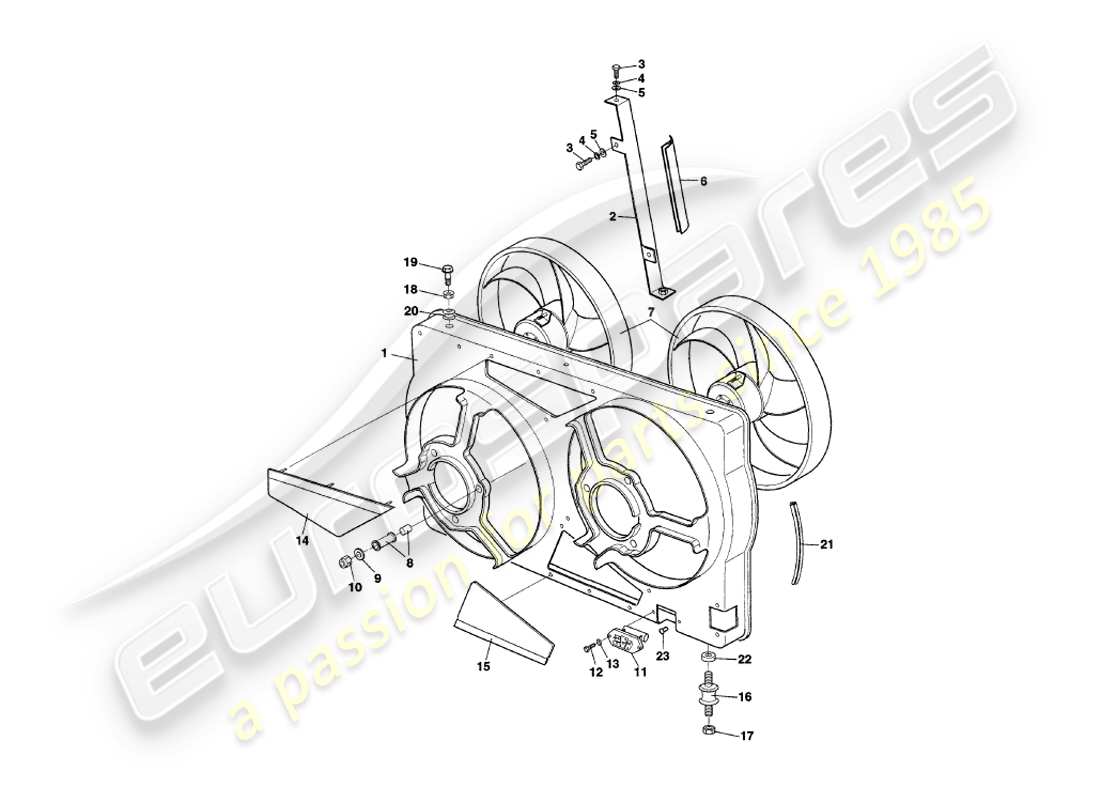 a part diagram from the aston martin v8 coupe parts catalogue