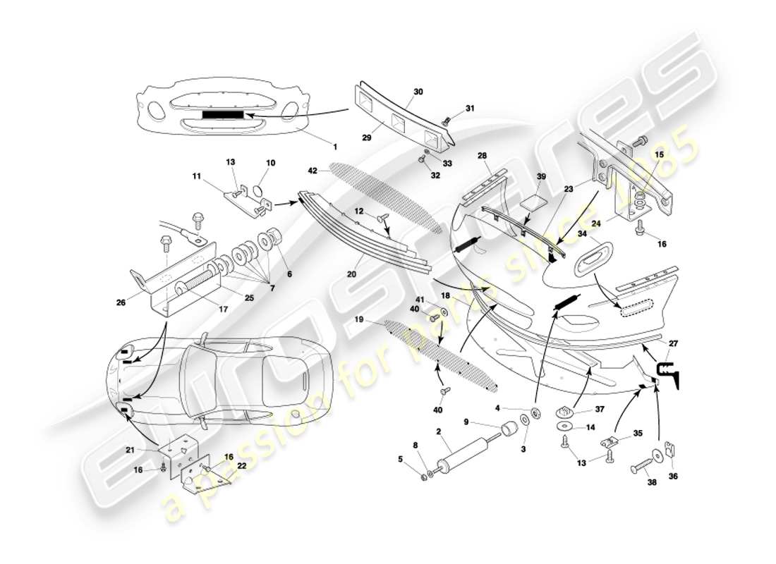 a part diagram from the aston martin db7 parts catalogue