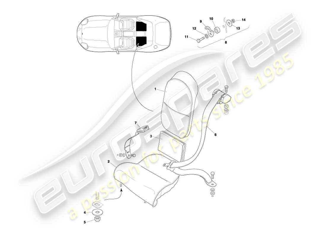a part diagram from the aston martin db7 vantage (2003) parts catalogue
