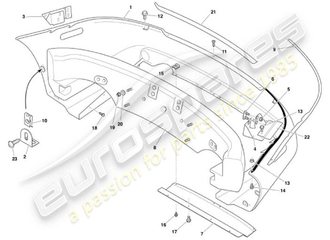 a part diagram from the aston martin vanquish (2001) parts catalogue
