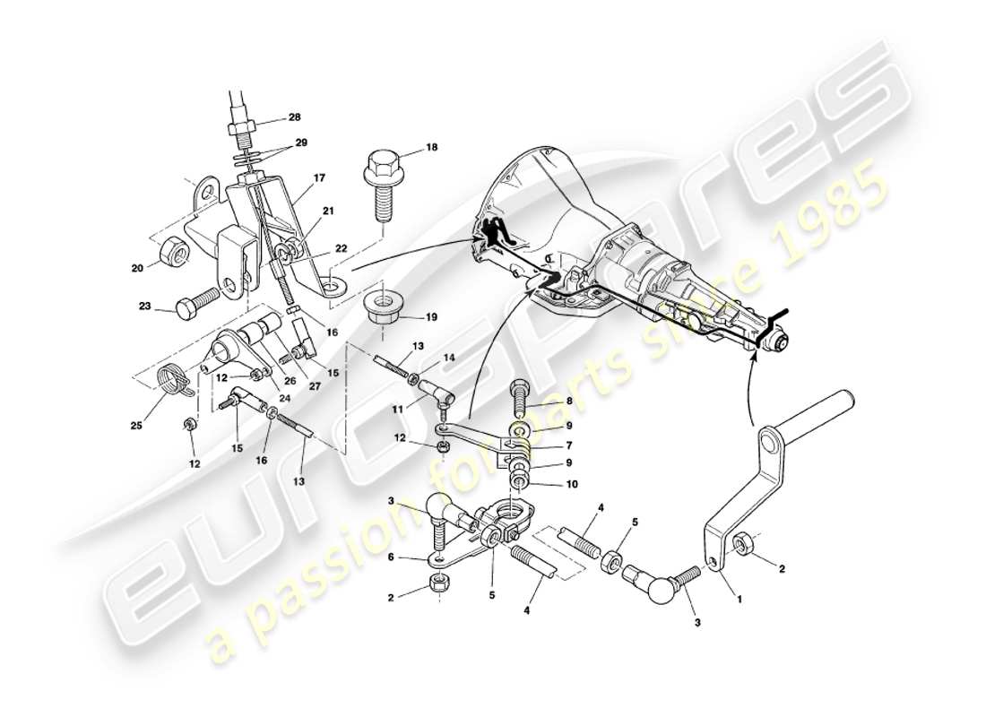 a part diagram from the aston martin v8 coupe parts catalogue