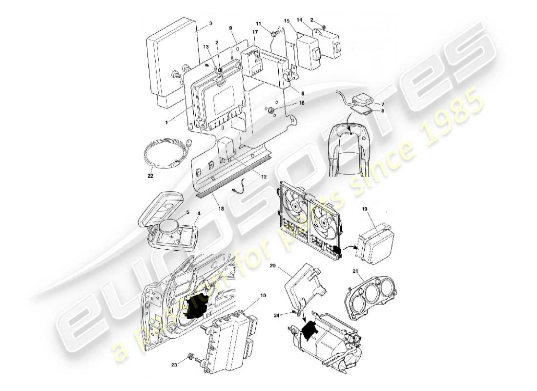 a part diagram from the aston martin vanquish (2002) parts catalogue