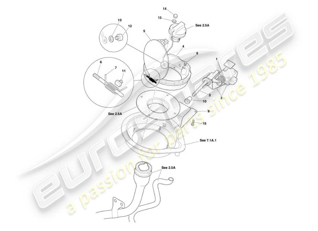 a part diagram from the aston martin vanquish (2001) parts catalogue
