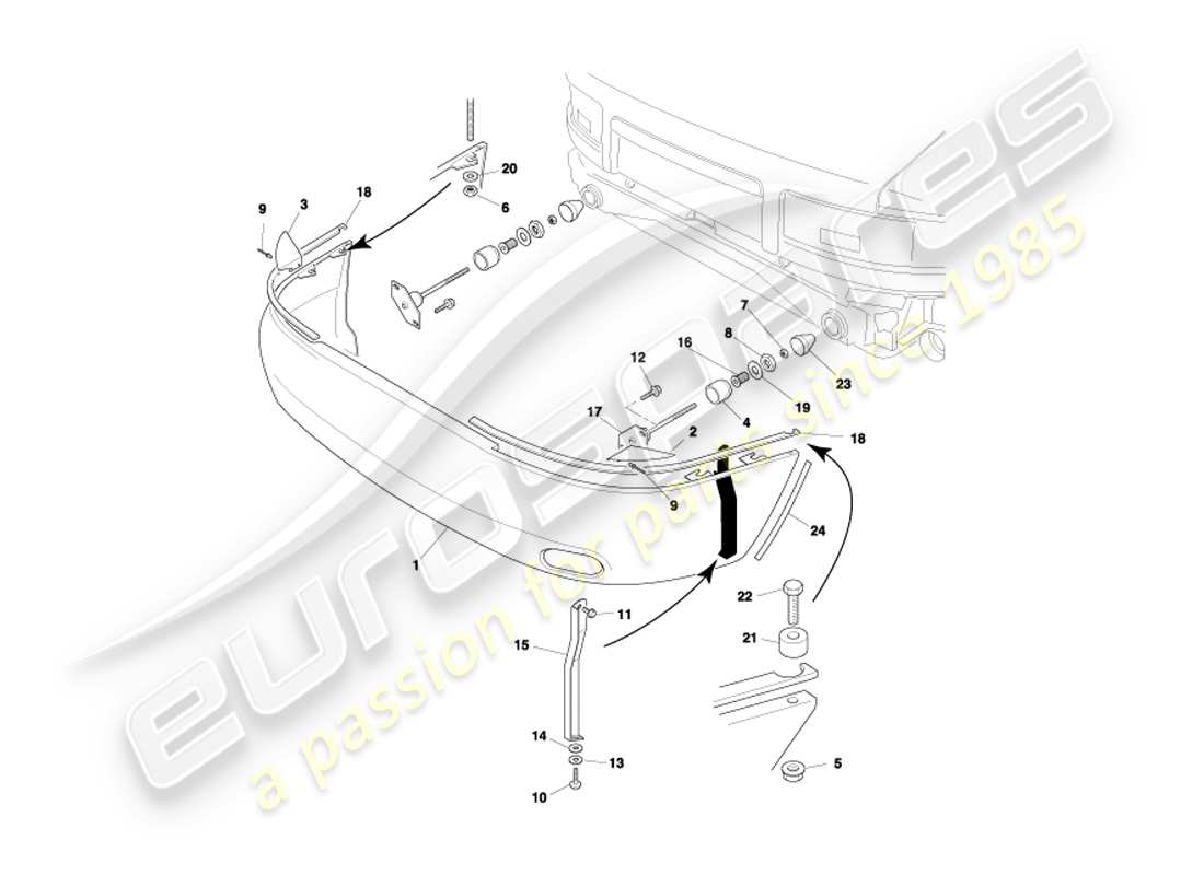 a part diagram from the aston martin db7 parts catalogue