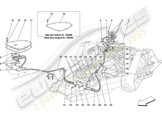 a part diagram from the ferrari california parts catalogue