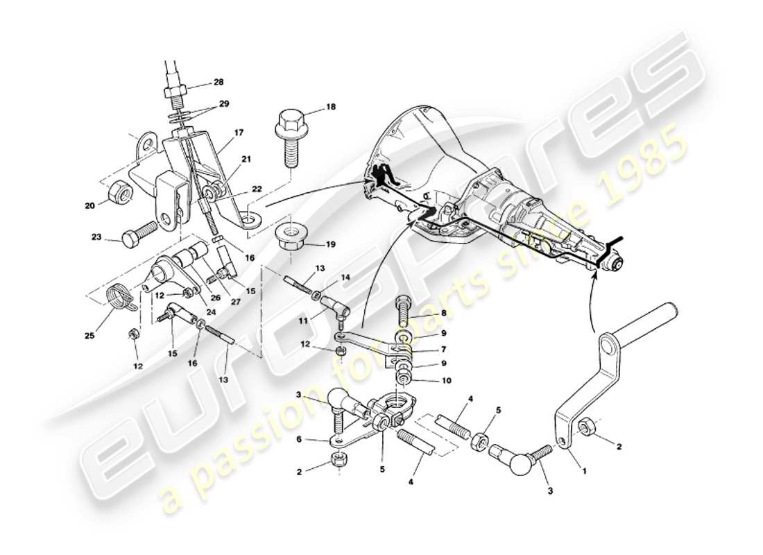 a part diagram from the aston martin v8 volante parts catalogue