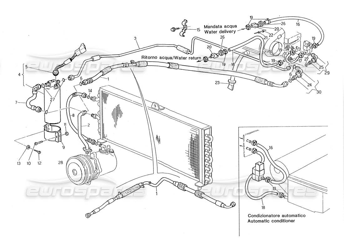 a part diagram from the maserati biturbo (1983-1995) parts catalogue