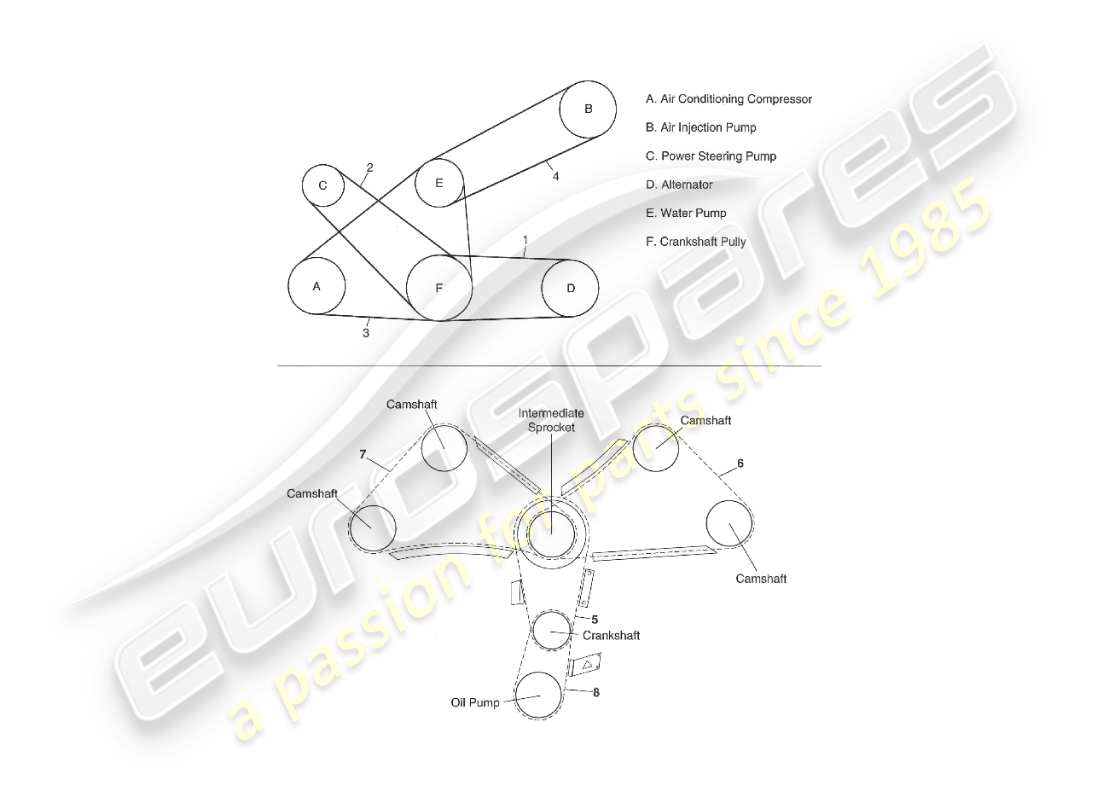 a part diagram from the aston martin v8 virage parts catalogue