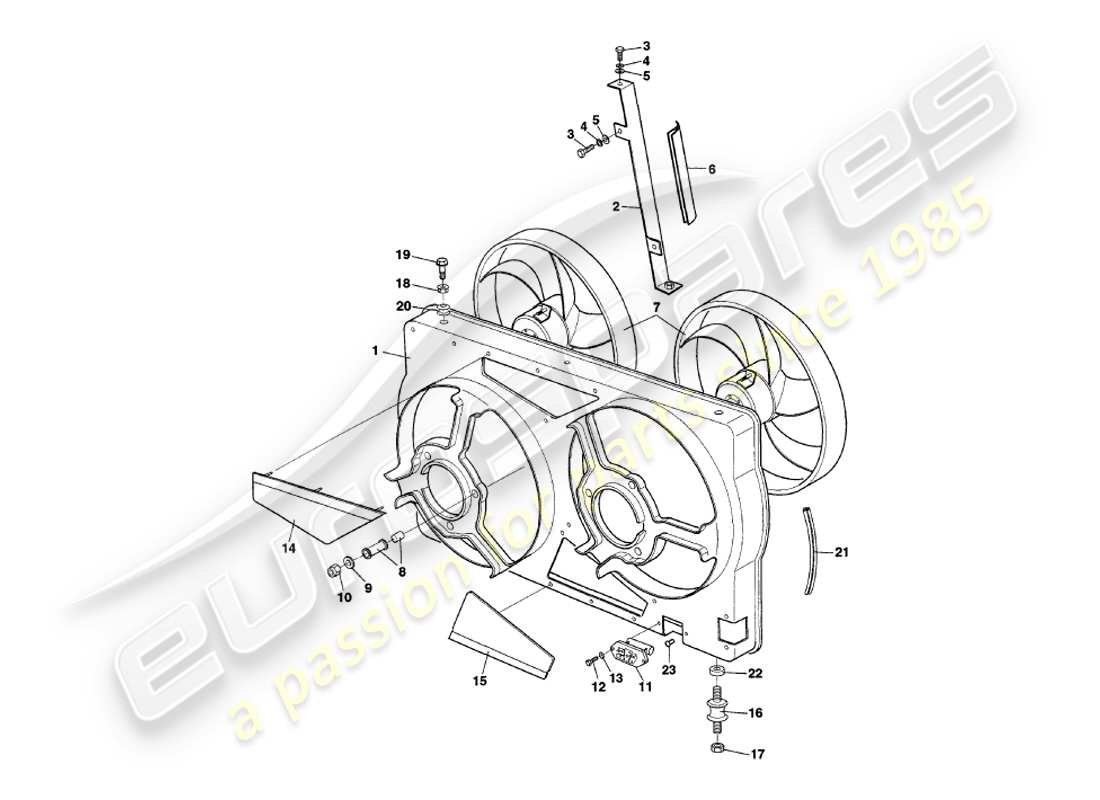 a part diagram from the aston martin v8 coupe parts catalogue