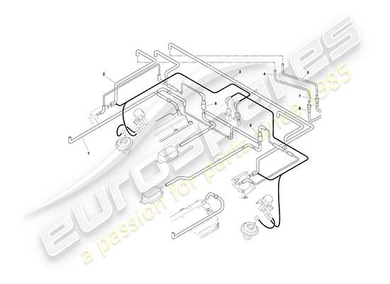 aston martin db7 vantage (2001) vacuum system, engine part diagram
