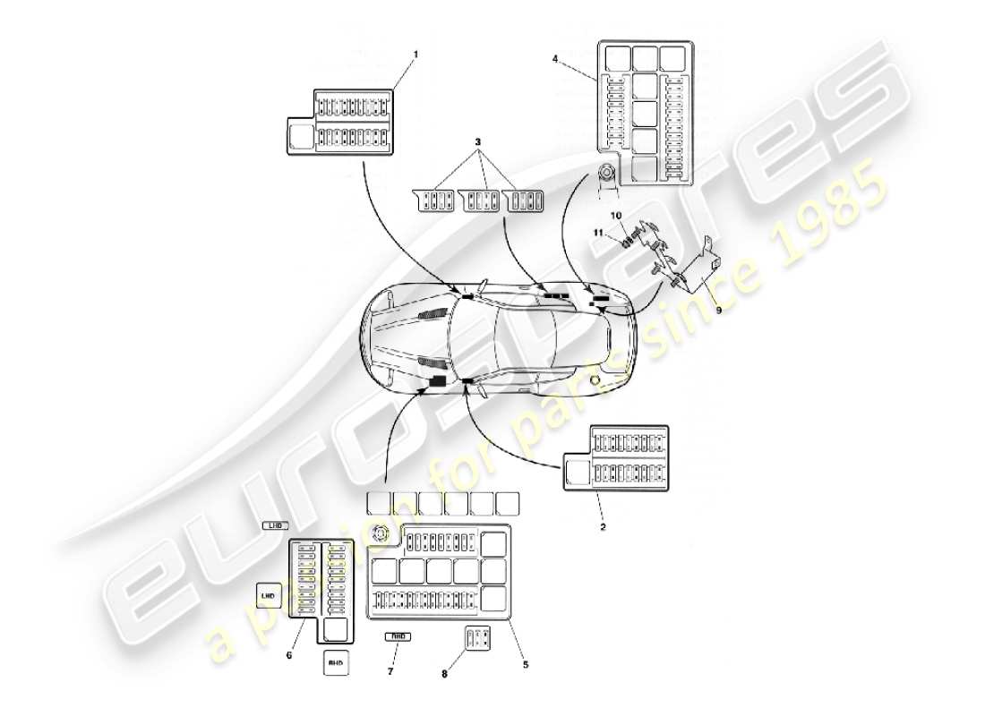 aston martin vanquish (2003) fuses parts diagram