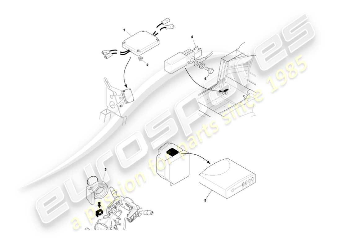 aston martin vanquish (2003) electronic control modules parts diagram