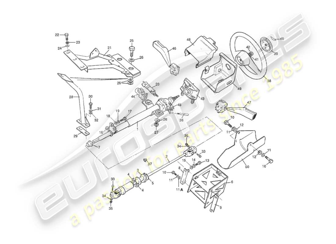 aston martin v8 virage (2000) steering column parts diagram
