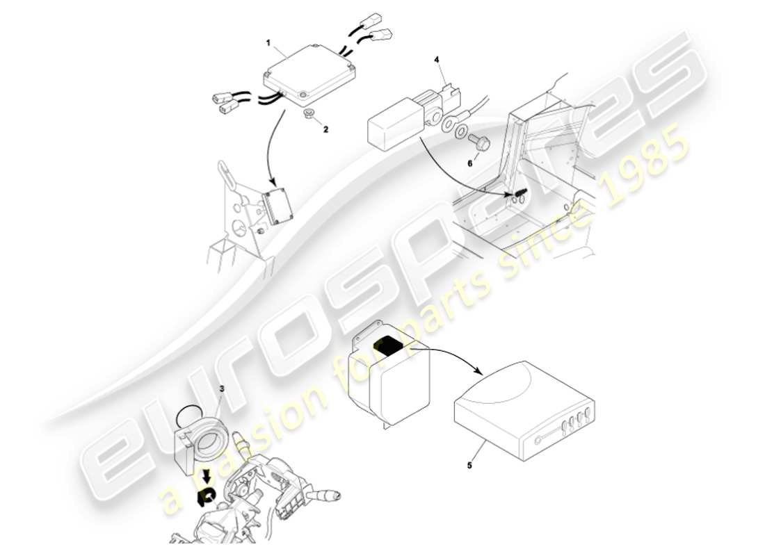 aston martin vanquish (2007) electronic control modules part diagram