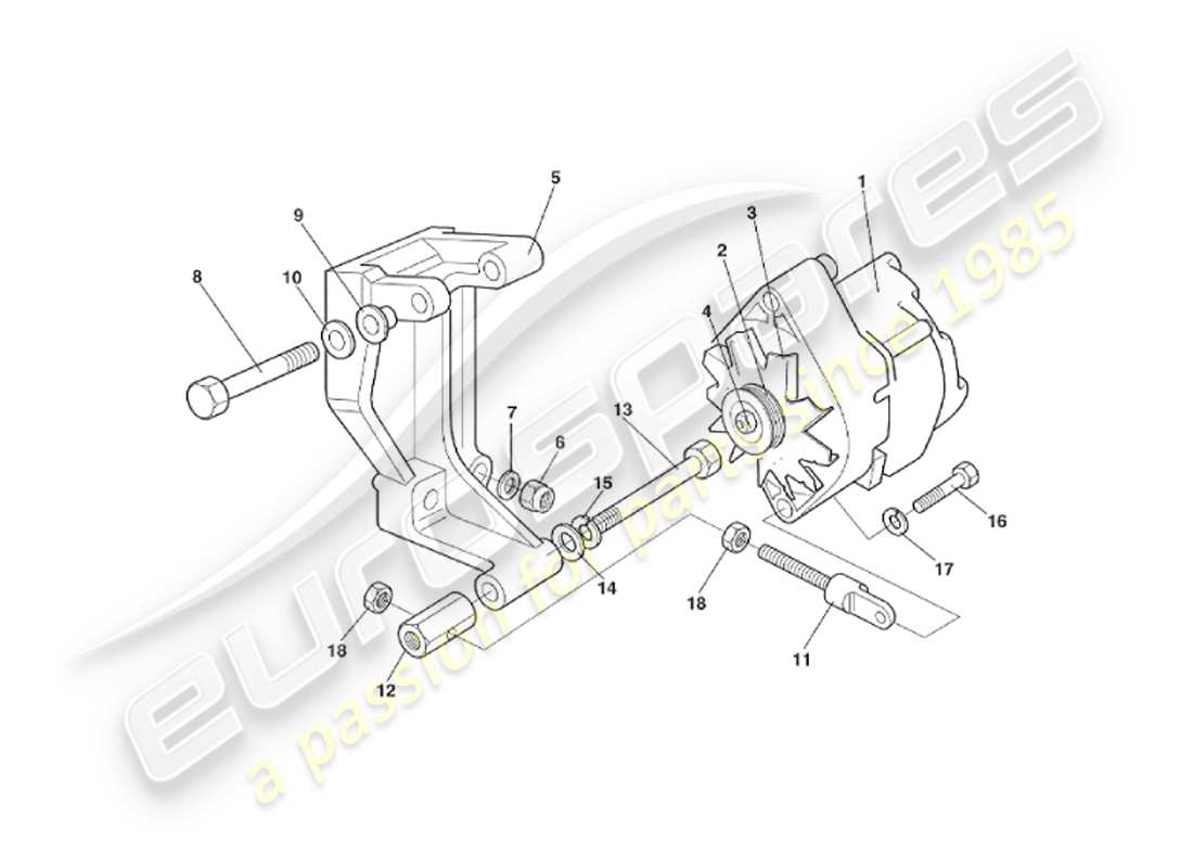 aston martin v8 virage (2000) generator parts diagram