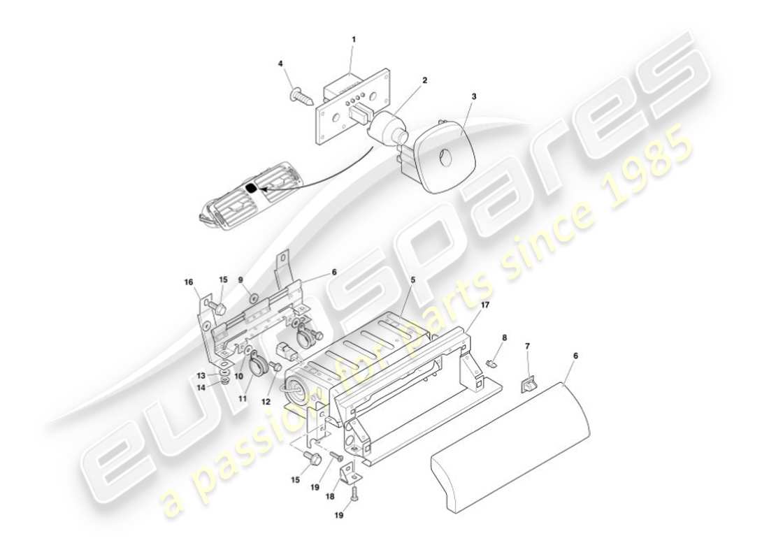 aston martin vanquish (2003) fascia & trim parts diagram