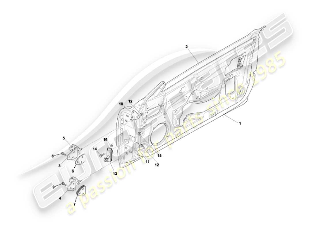 aston martin vanquish (2007) doors part diagram