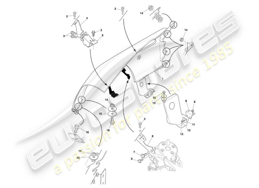 aston martin vanquish (2007) front wings part diagram