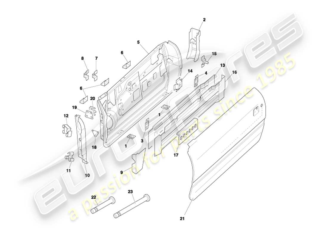 aston martin db7 vantage (2003) doors part diagram