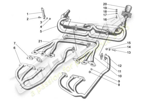 a part diagram from the lamborghini miura p400s parts catalogue