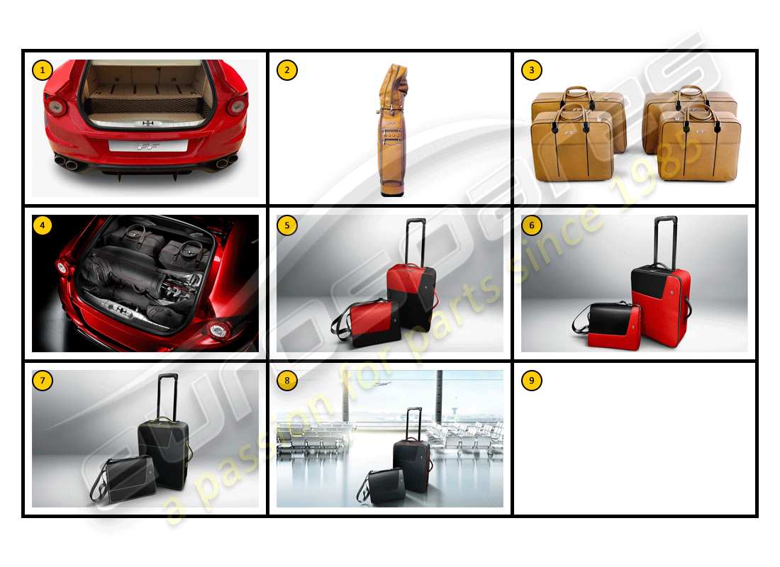 ferrari ff (accessories) equipment - luggage general parts diagram