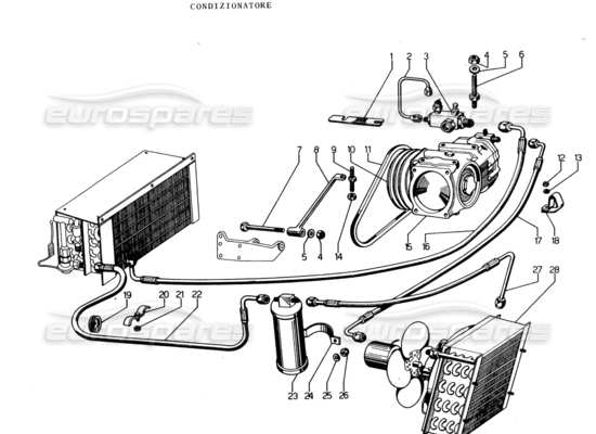 a part diagram from the lamborghini espada parts catalogue