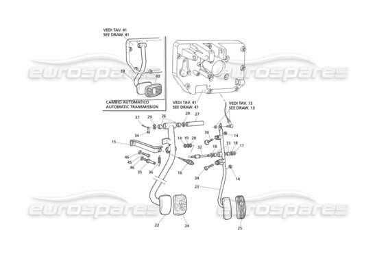 a part diagram from the maserati quattroporte (1996-2001) parts catalogue