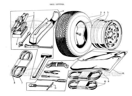 a part diagram from the lamborghini espada parts catalogue