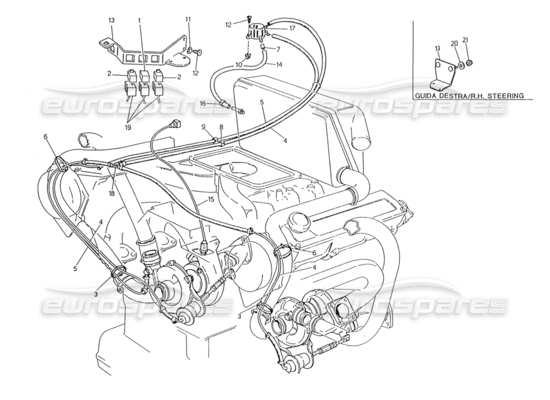 a part diagram from the maserati biturbo (1983-1995) parts catalogue