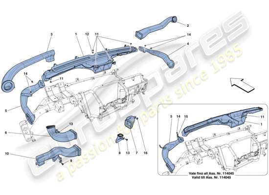 a part diagram from the ferrari f12 parts catalogue