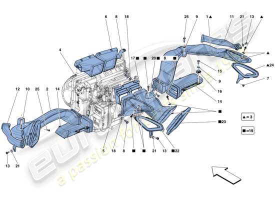a part diagram from the ferrari 488 parts catalogue