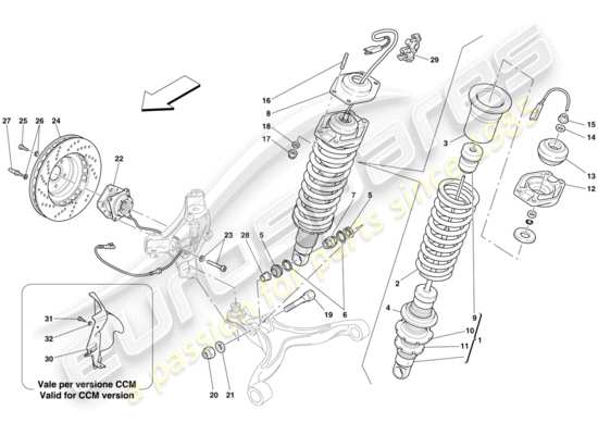 a part diagram from the ferrari 612 sessanta (europe) parts catalogue