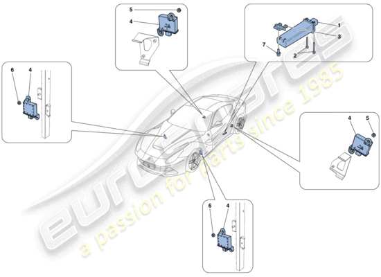 a part diagram from the ferrari f12 berlinetta (europe) parts catalogue