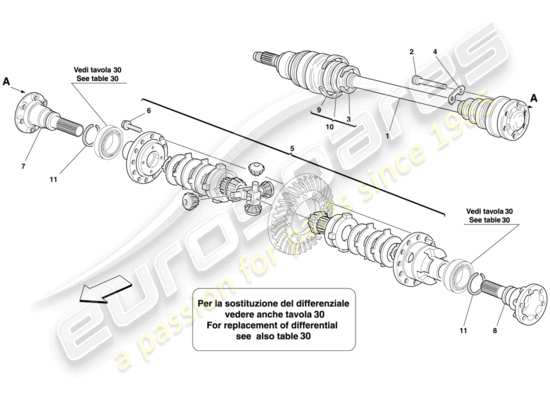 a part diagram from the ferrari 612 scaglietti (europe) parts catalogue