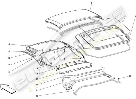 a part diagram from the ferrari california parts catalogue