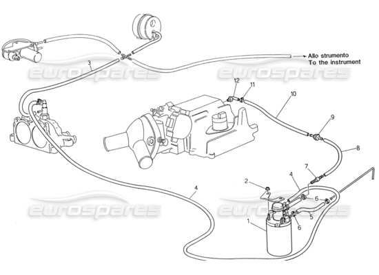 a part diagram from the maserati 222 / 222e biturbo parts catalogue