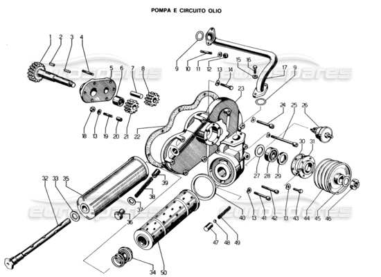 a part diagram from the lamborghini espada parts catalogue