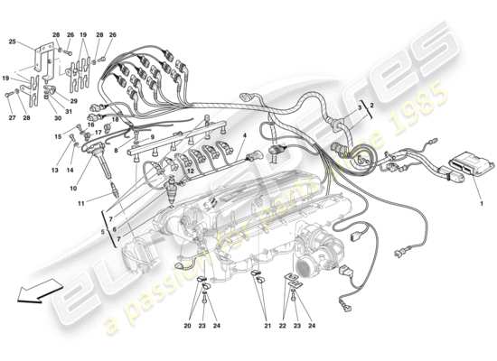 a part diagram from the ferrari 612 parts catalogue