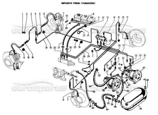 a part diagram from the lamborghini espada parts catalogue