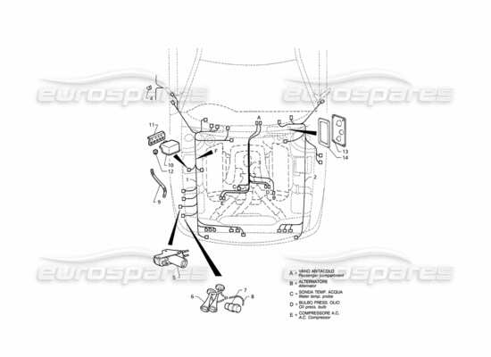 a part diagram from the maserati quattroporte (1996-2001) parts catalogue