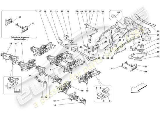 a part diagram from the ferrari 599 parts catalogue