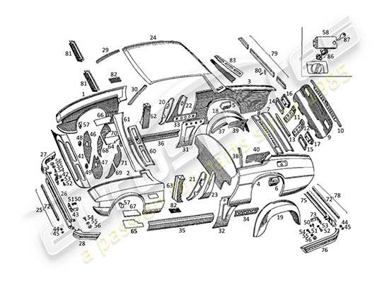 a part diagram from the maserati kyalami parts catalogue