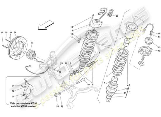 a part diagram from the ferrari 612 parts catalogue