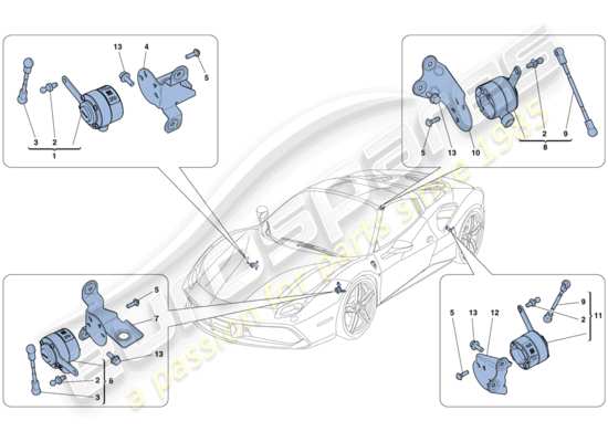 a part diagram from the ferrari 488 parts catalogue