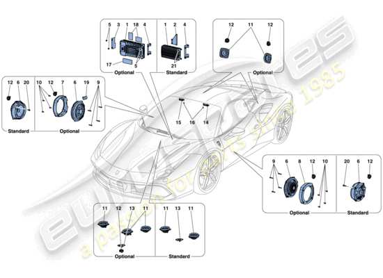 a part diagram from the ferrari 488 gtb (usa) parts catalogue