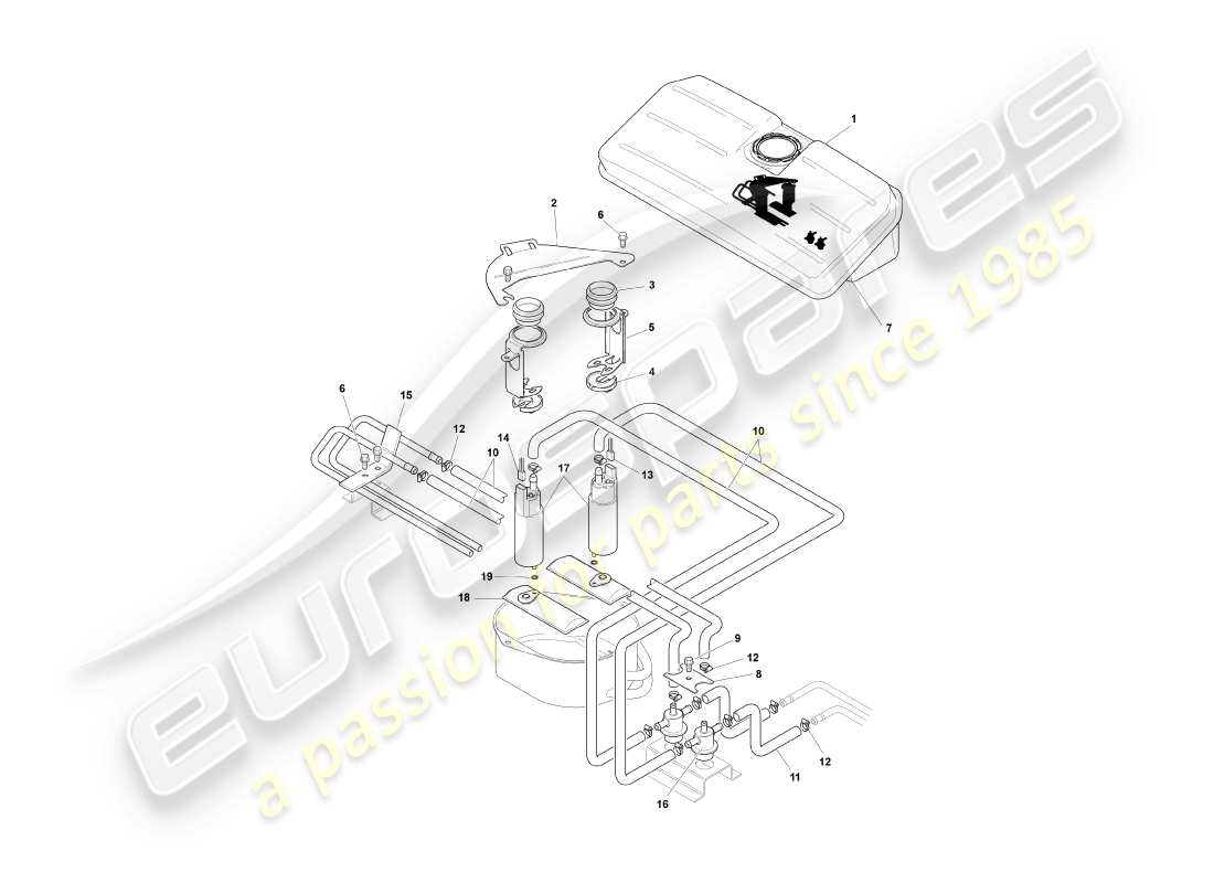 a part diagram from the aston martin db7 vantage (2003) parts catalogue