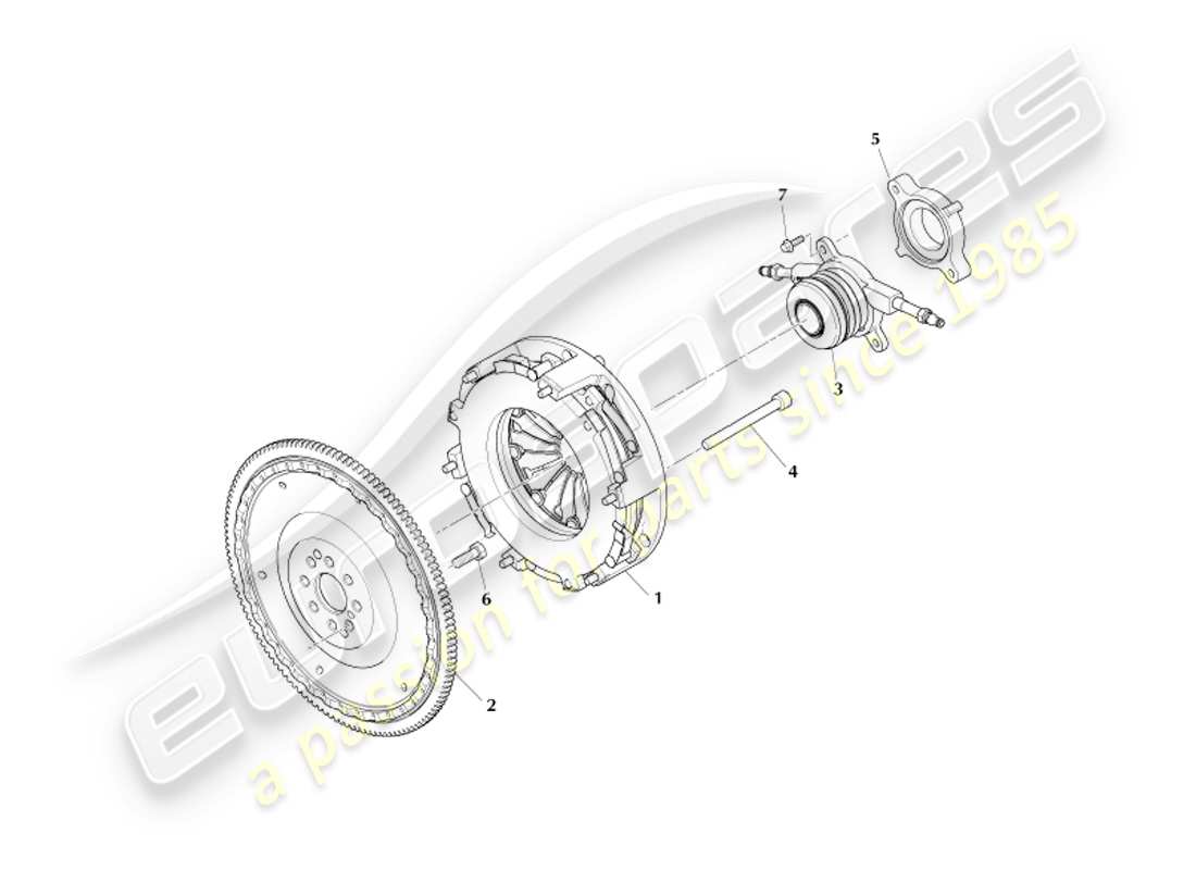 aston martin db7 vantage (1999) clutch kit (valeo) part diagram