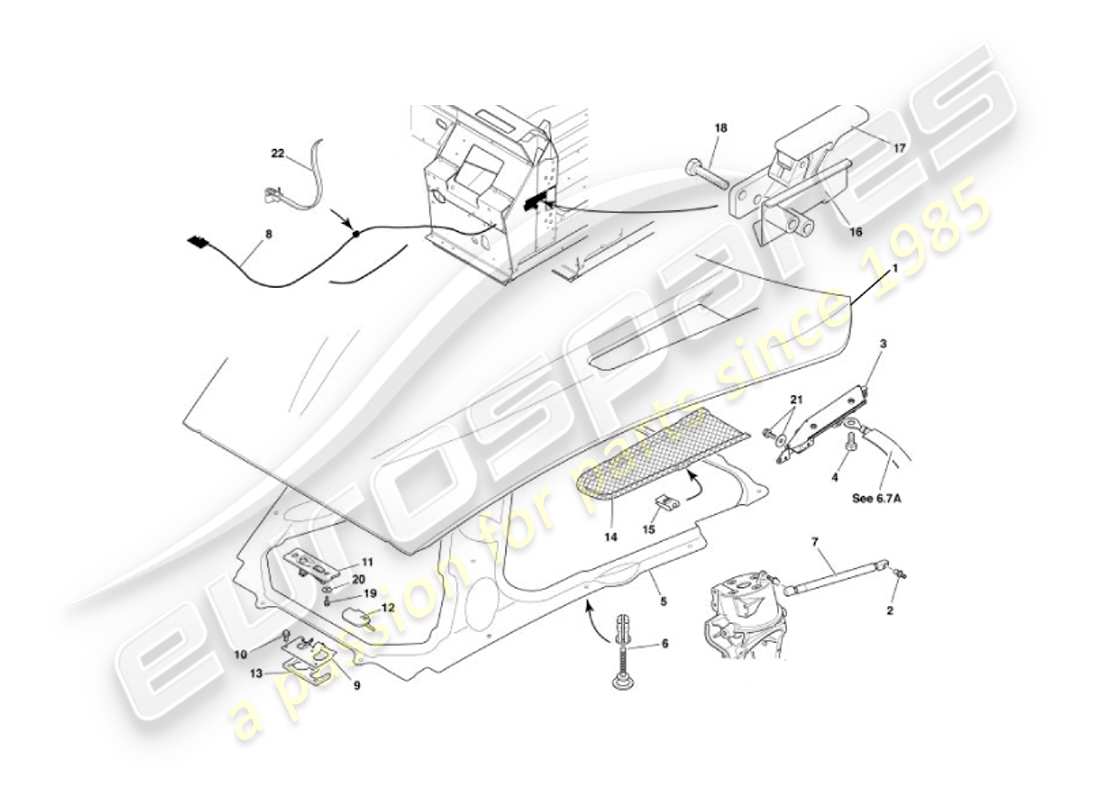 a part diagram from the aston martin vanquish (2002) parts catalogue