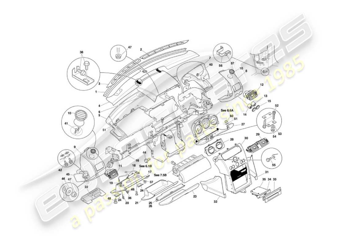 a part diagram from the aston martin vanquish (2006) parts catalogue